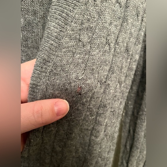 Vertigo Paris‎ Grey Cable Knit V-neck Wool/Angora Blend Tie Cardigan Size Medium - Picture 6 of 7